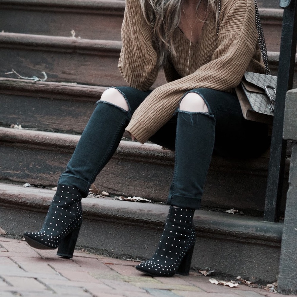 STUDDED MISSGUIDED ANKLE BOOTS